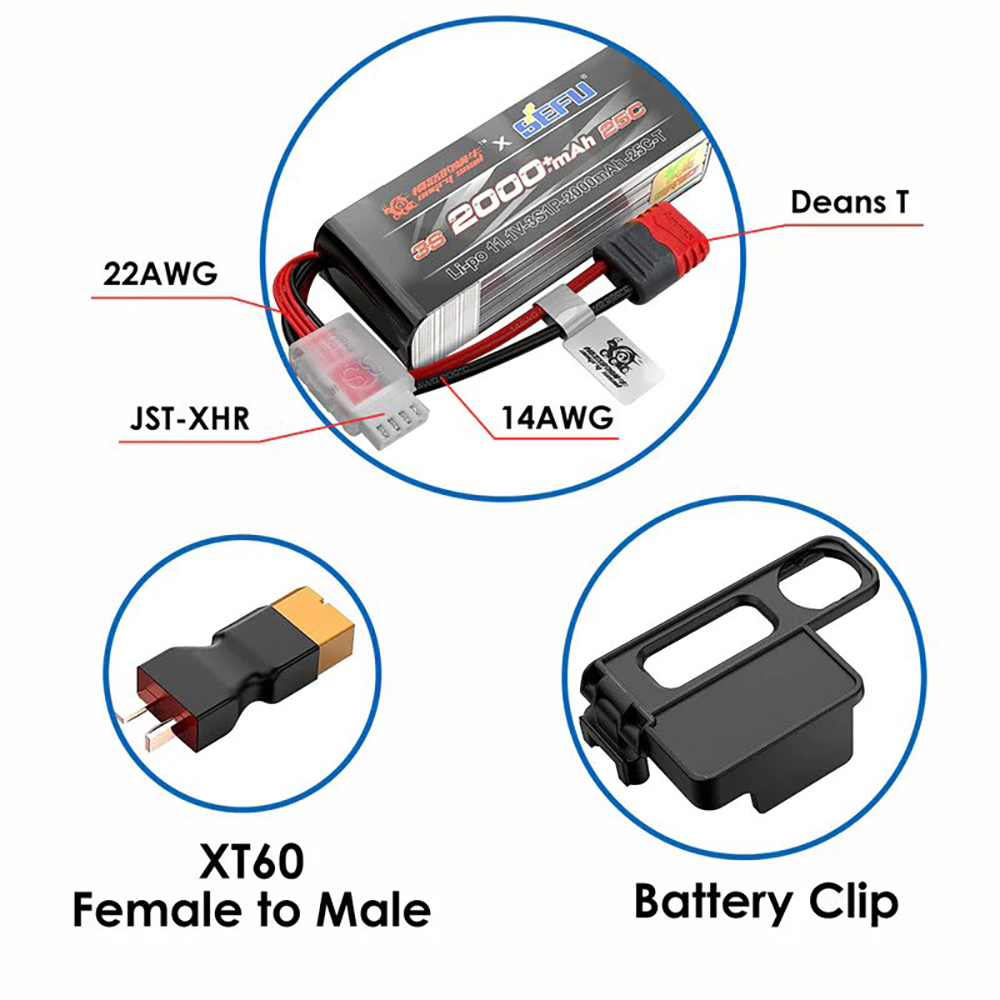 MJX-3S-Akku-111V-25C-2000mAh-L-I-PO-Akku-mit-T-Stecker-fuumlr-MJX-16208-16209-14209-14210-RC-Auto-2008878-5